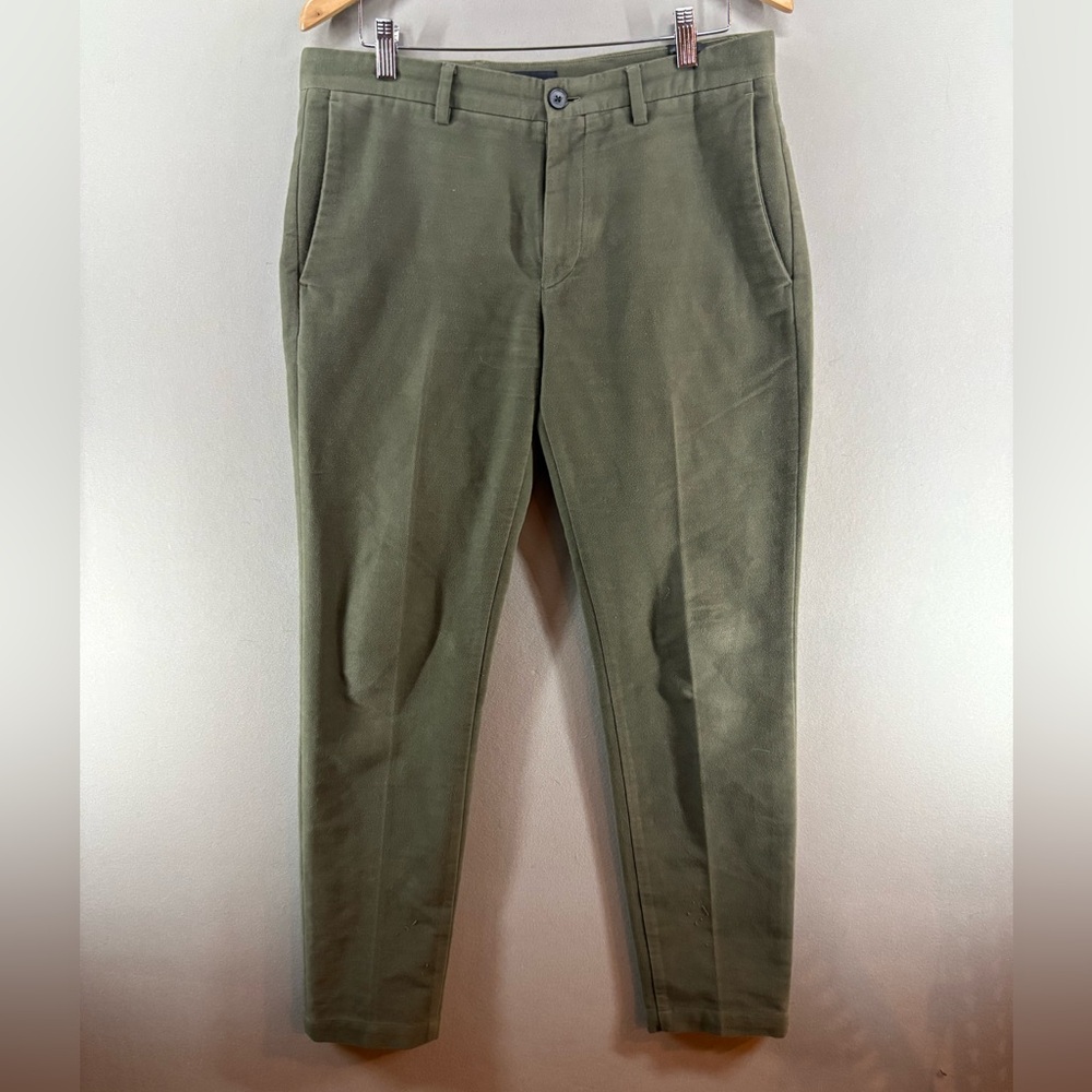 Theory Zaine SW_Chino Stretch Pants Men Green 33X29 Moleskin Stretch